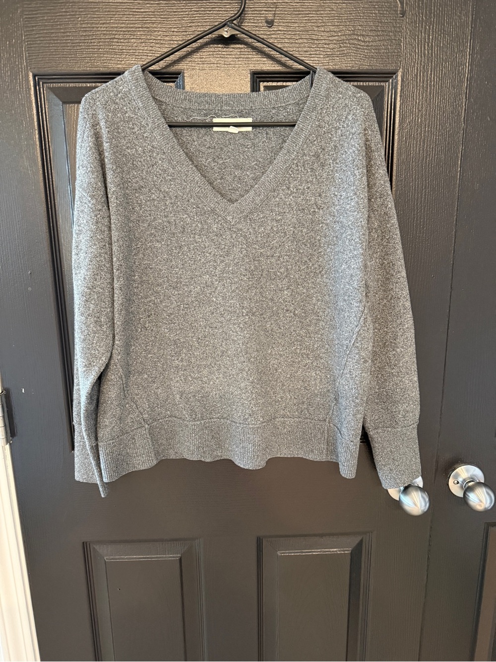Lucky Brand Gray V-Neck Pullover Sweater